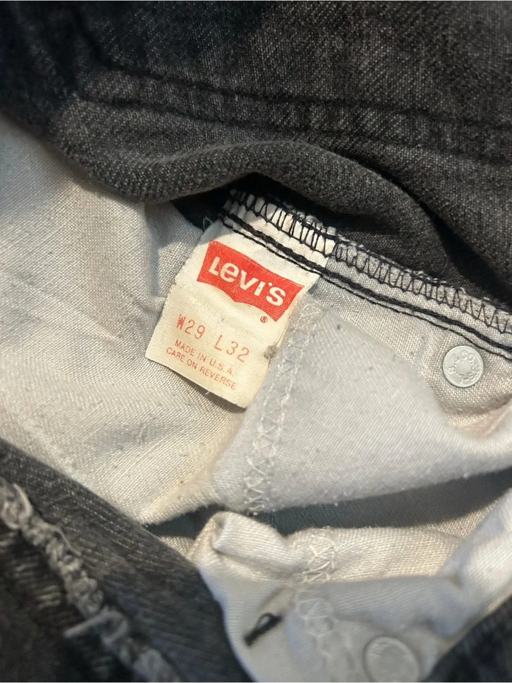 1970s LEVIS Men's Black Denim Jeans - Classic Straight Fit 28” x 32”